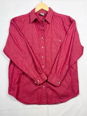 Lady Foot Locker Vintage 90s Red RedButton-Up Shirt